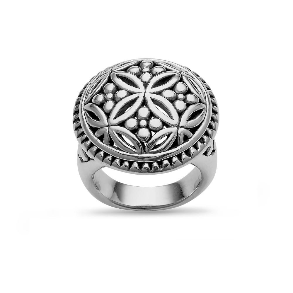 Button - Bague Argent