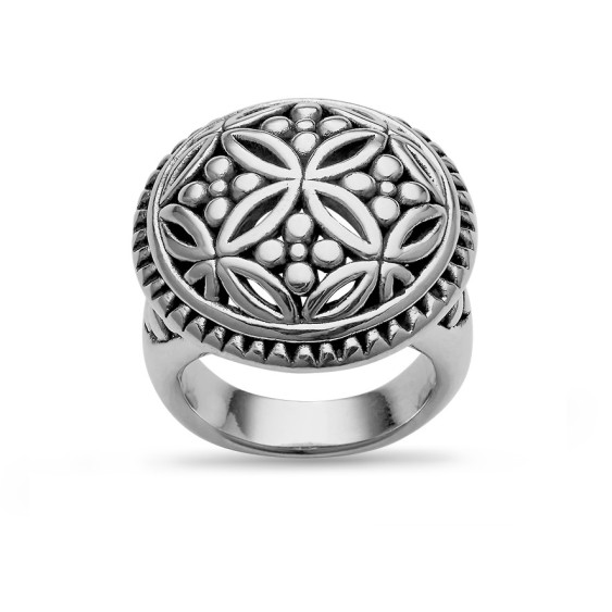 Button - Bague Argent