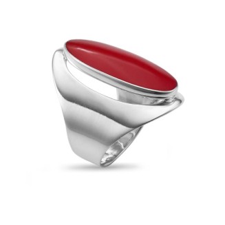 Cornaline - Bague Argent