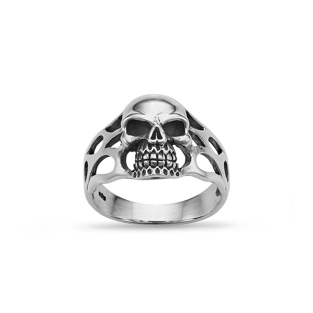 Skull Flamme - Bague Argent