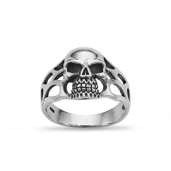 Skull Flamme - Bague Argent