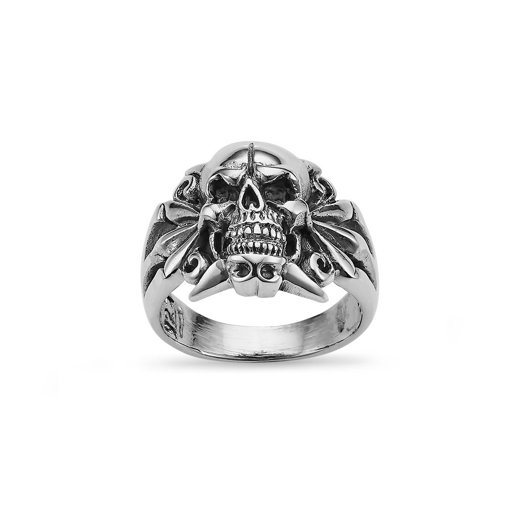 Skull Baroque - Bague Argent