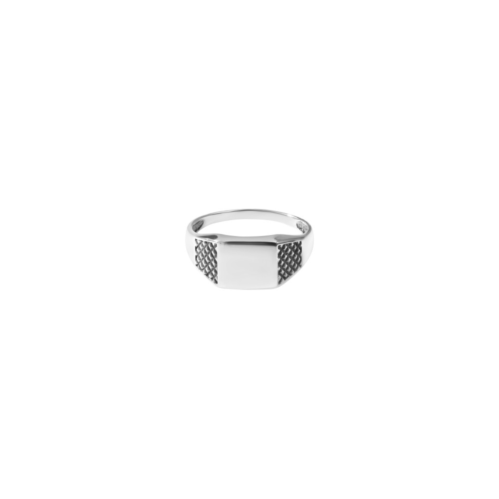 Chevalière Texturée - Bague Argent